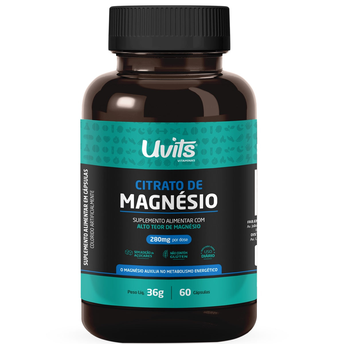 Citrato de Magnésio 60 Capsulas Uvits