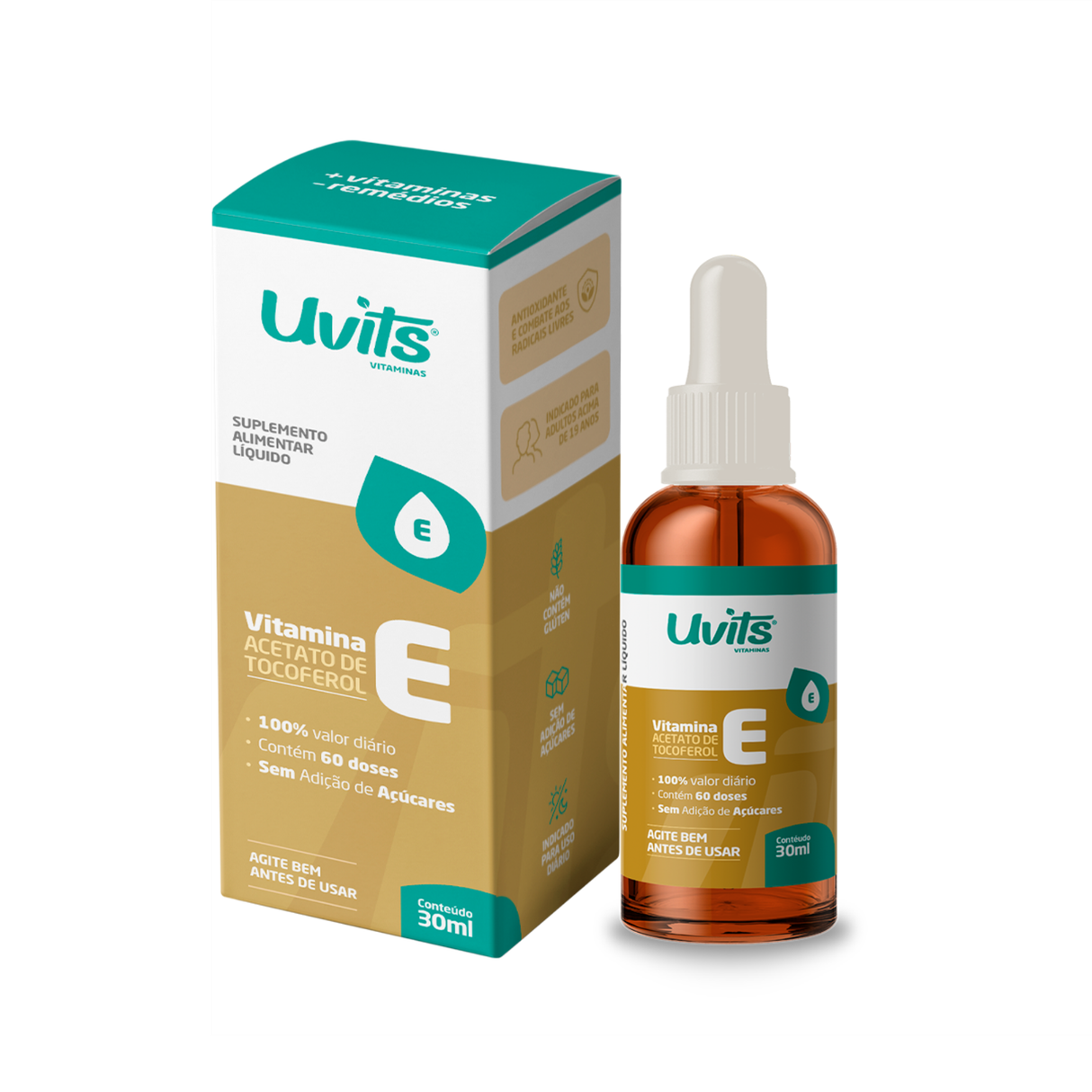 Vitamina E 1000UI - Acetato de Tocoferol - 30ml