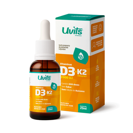 Vitamina D3 2000UI K2 MK7 24mcg - 600 Doses 20ml