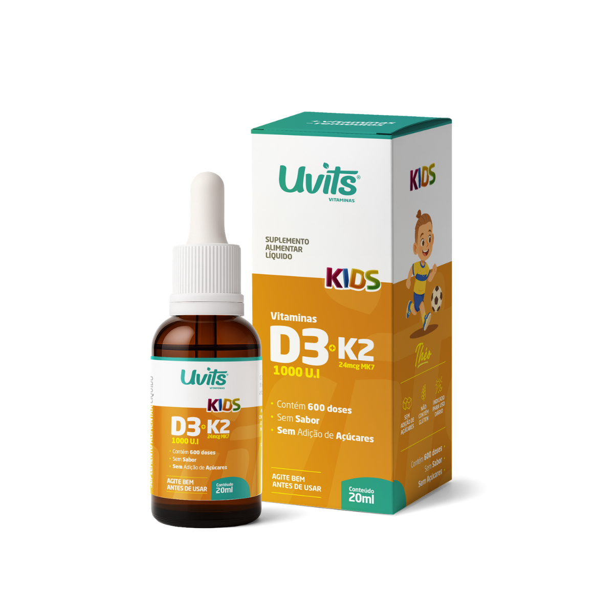 Kit Familia - Vitamina D3 K2 MK7 Adulto + Vitamina D3 K2 MK7 Kids