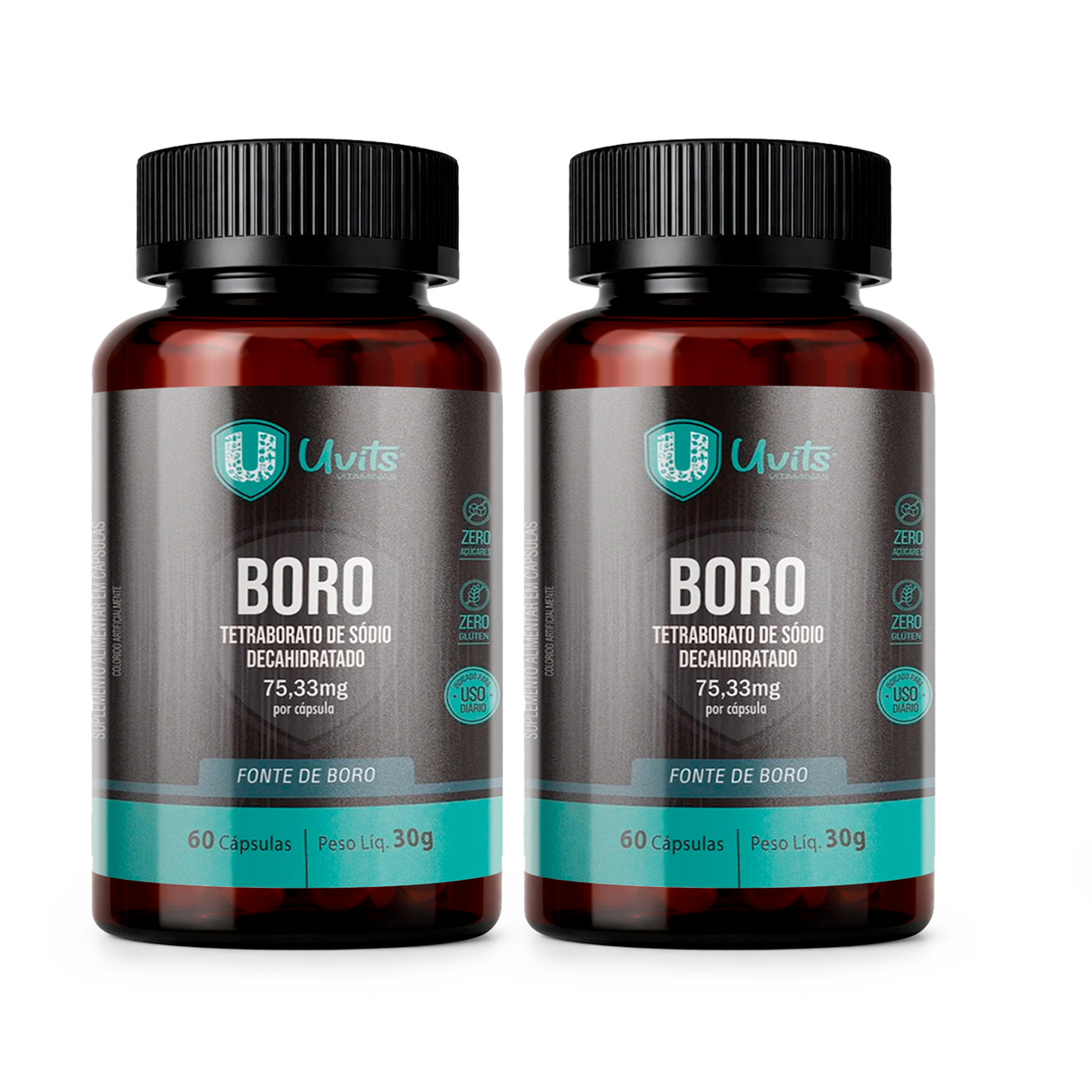 Boro - Tetraborato de Sódio Decahidratado 75,33mg - 60 Caps