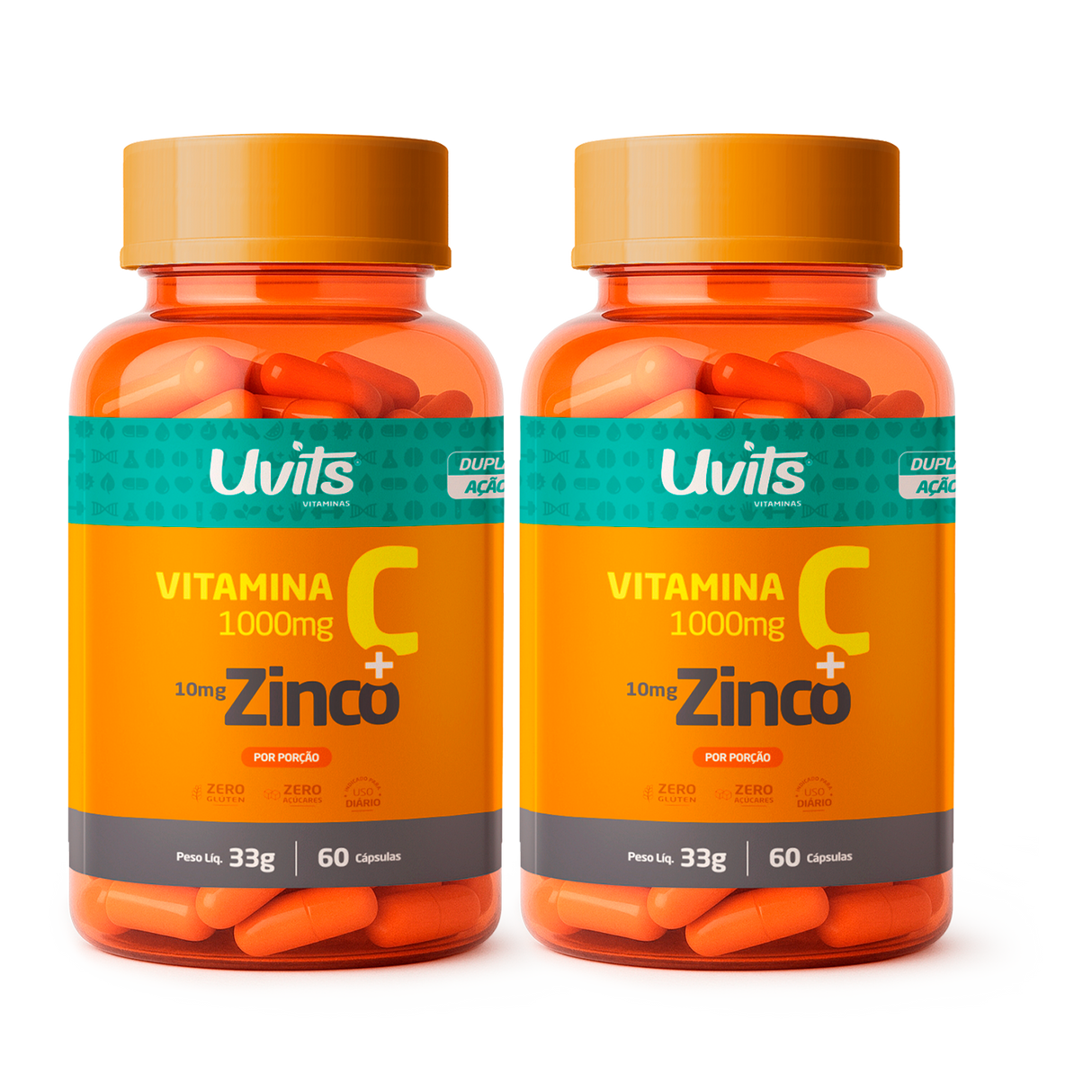 Vitamina C Zinco 60 Capsulas Uvits