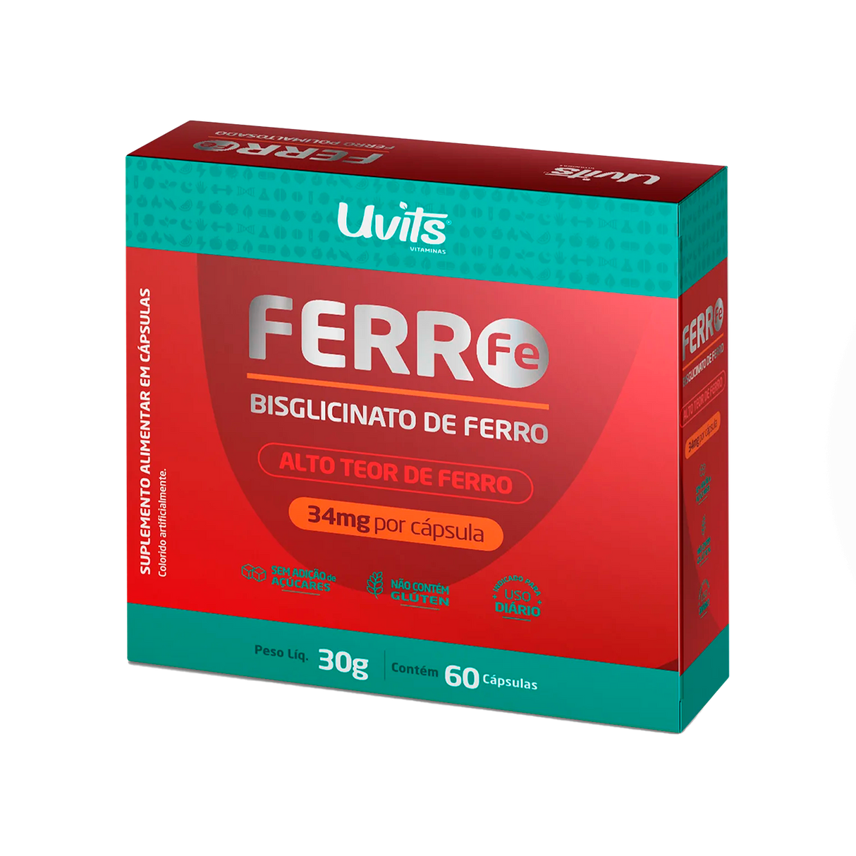 Ferro Bisglicinato 34mg 60 Cápsulas