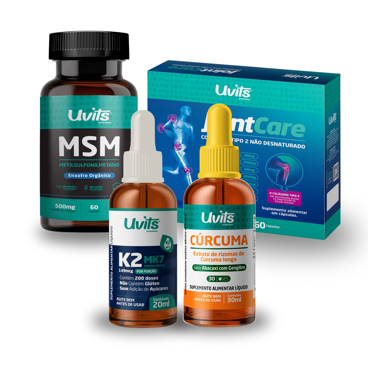 Kit Movimento - JointCare, MSM, K2, Cúrcuma