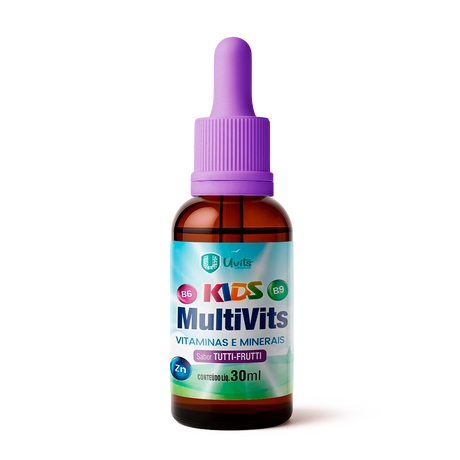 MultiVits Kids 30ml - Vitaminas e Minerais Sabor Tutti-Frutti