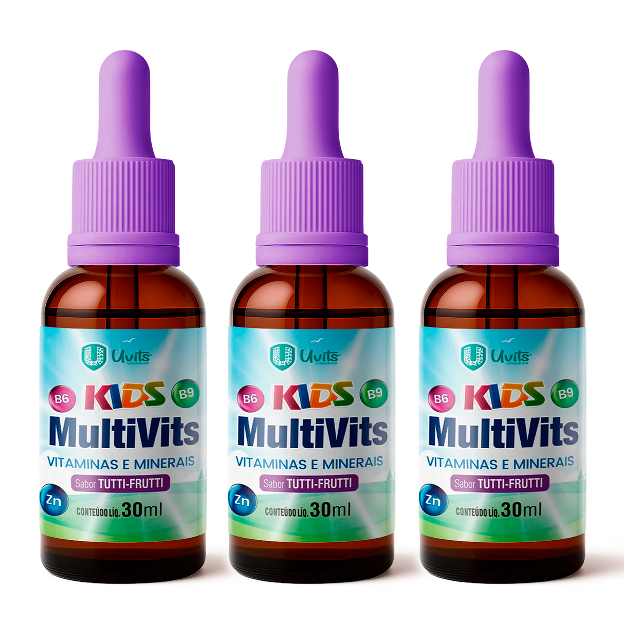 MultiVits Kids 30ml - Vitaminas e Minerais Sabor Tutti-Frutti