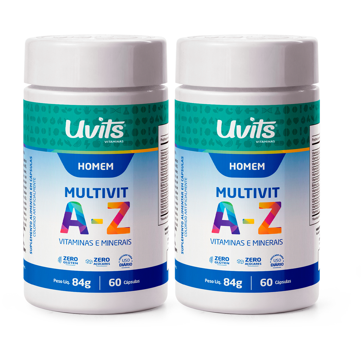 Multivitamínico A-Z Homem – Vitaminas e Minerais para Energia, Imunidade e Metabolismo – 60 Comprimidos