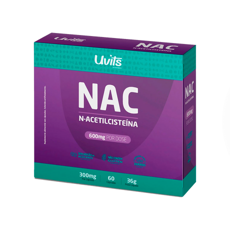 NAC - Acetilcisteina 600mg 60 Cápsulas
