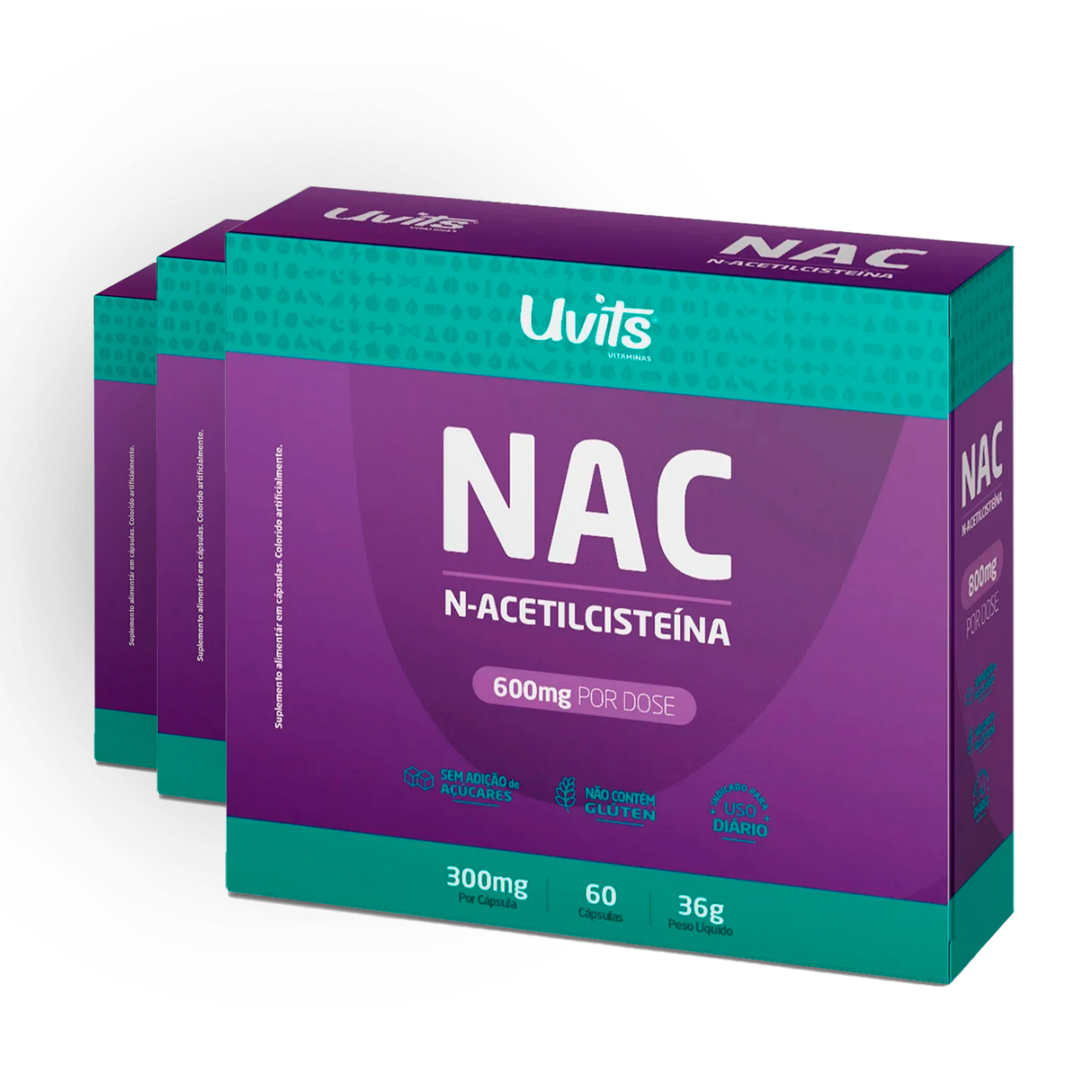 NAC - Acetilcisteina 600mg 60 Cápsulas