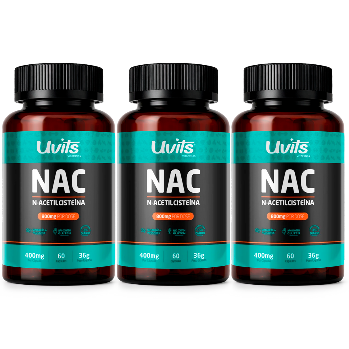 NAC - Aceltilcisteína 800mg 60 Cápsulas