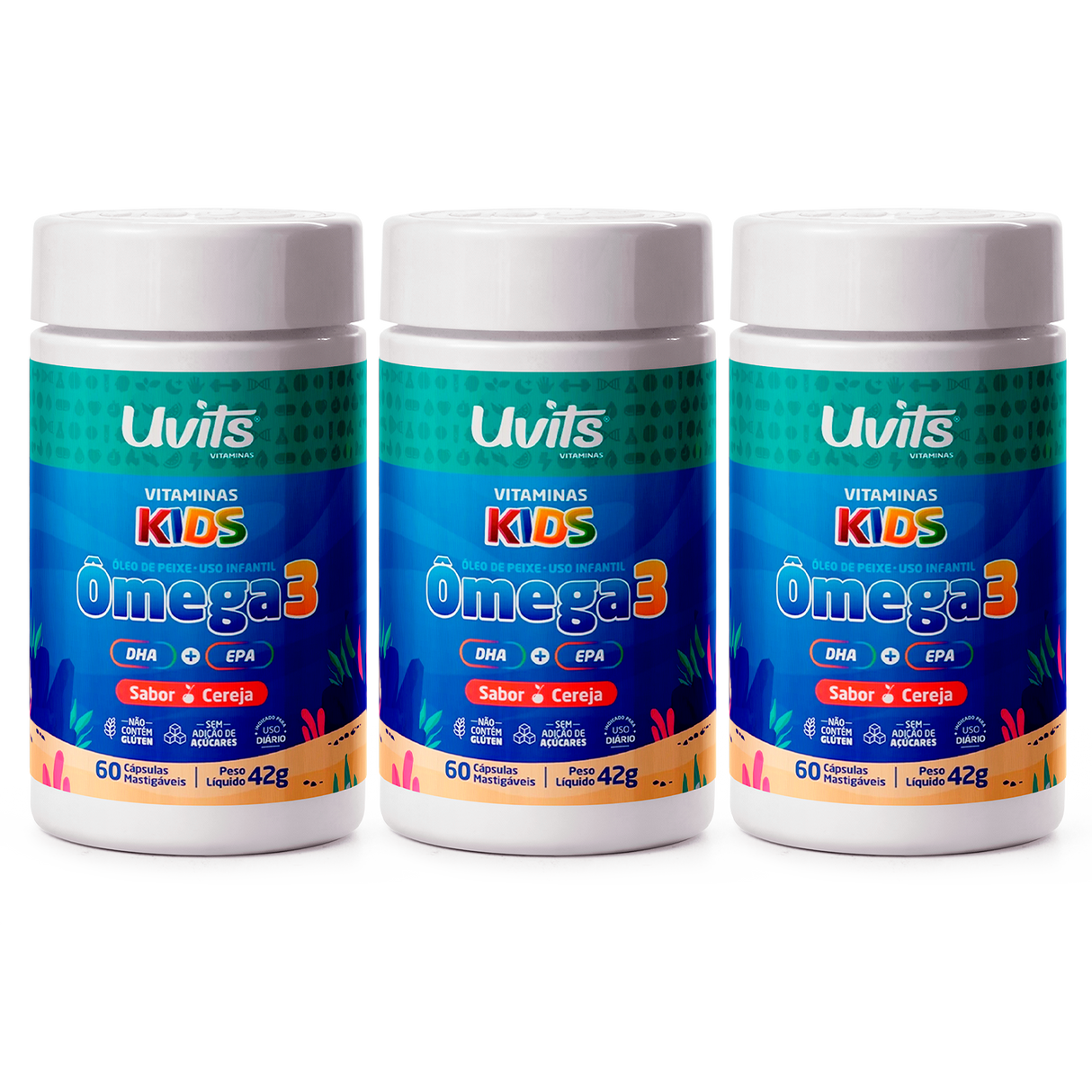 Ômega 3 Kids 60 Capsulas Uvits