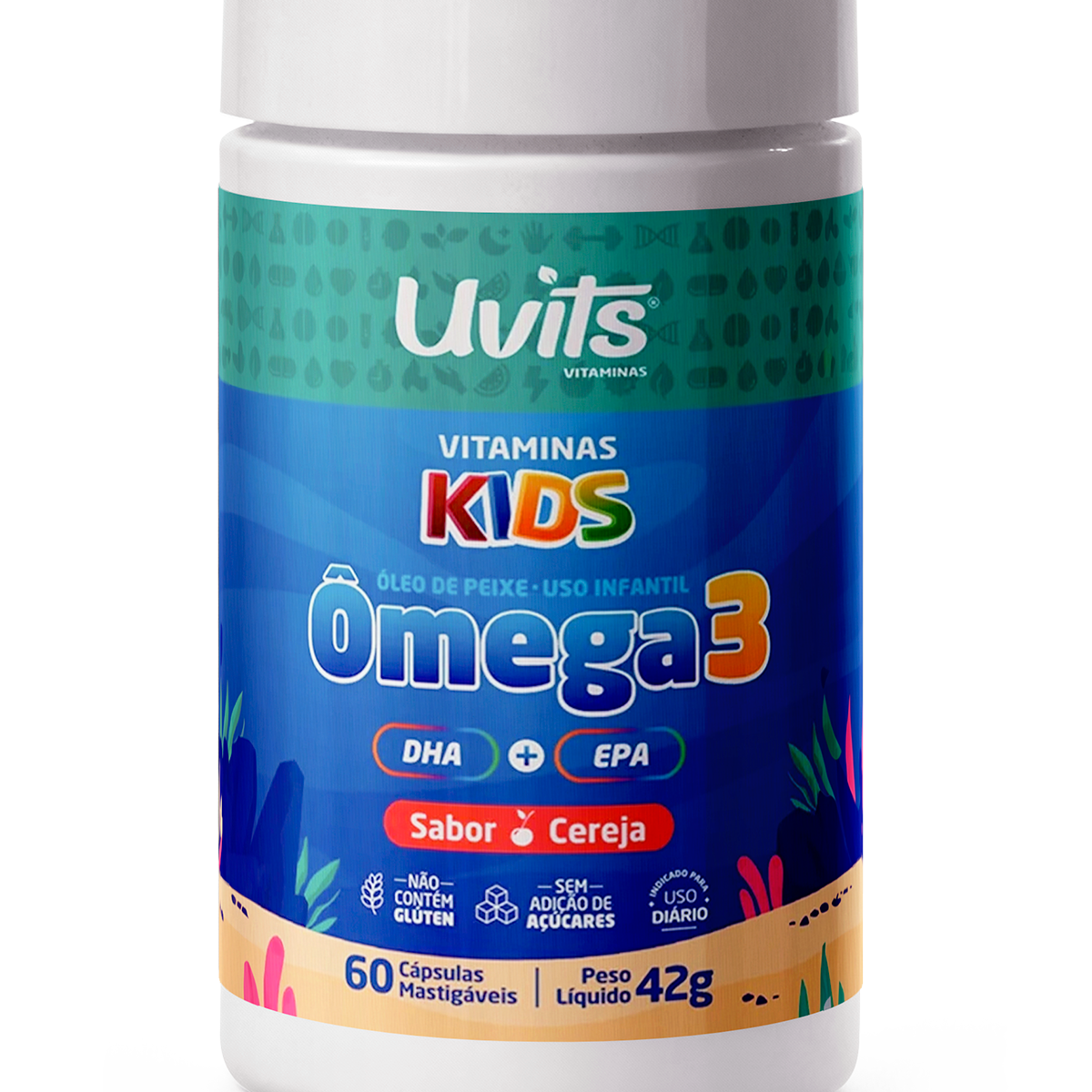 Ômega 3 Kids 60 Capsulas Uvits – Uvits Vitaminas