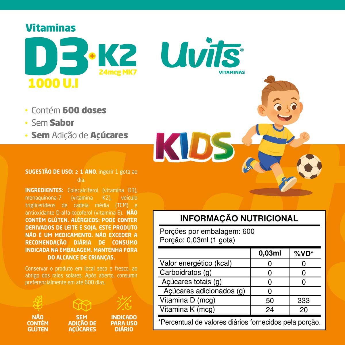 Kit Familia - Vitamina D3 K2 MK7 Adulto + Vitamina D3 K2 MK7 Kids