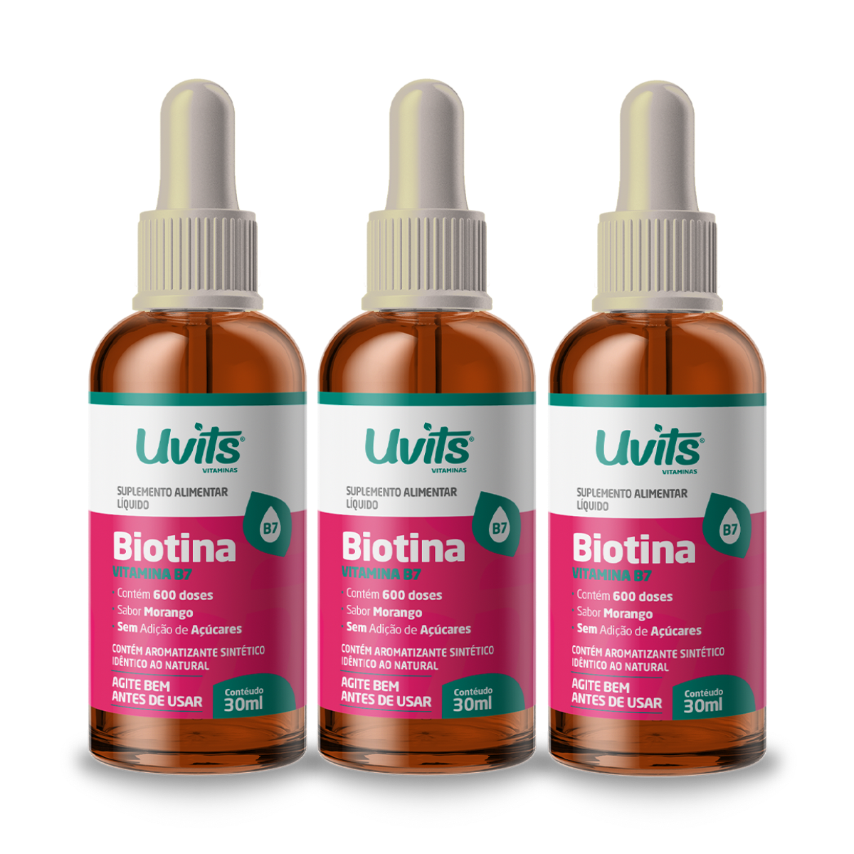Biotina Líquida Vitamina B7 45mcg - 600 Doses