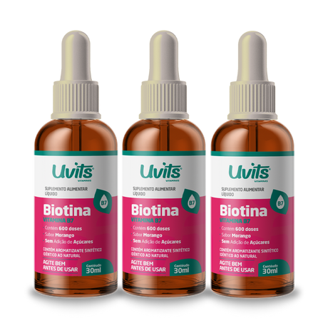 Biotina Líquida Vitamina B7 45mcg - 600 Doses