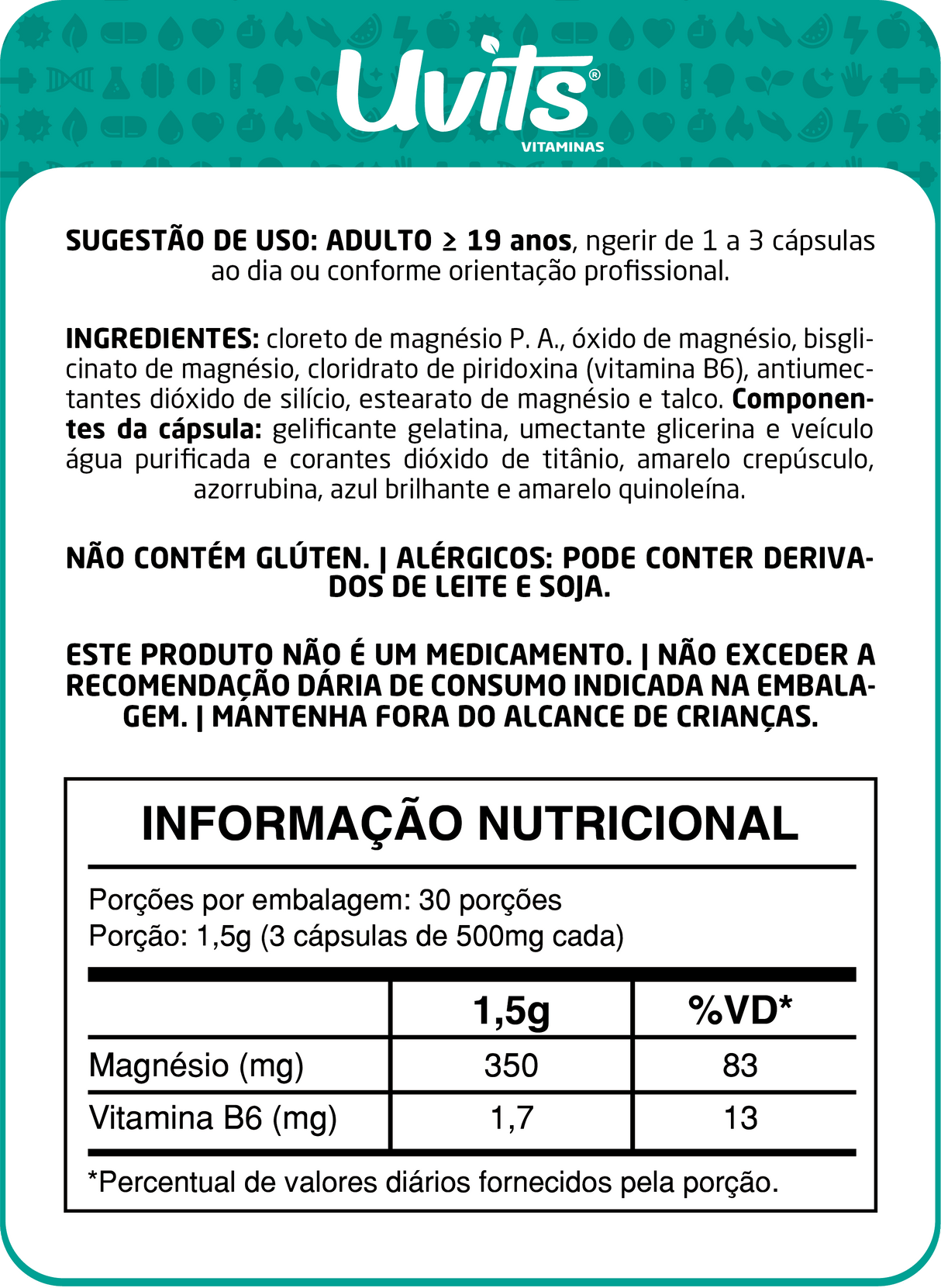 Magnésio + B6 90 Capsulas