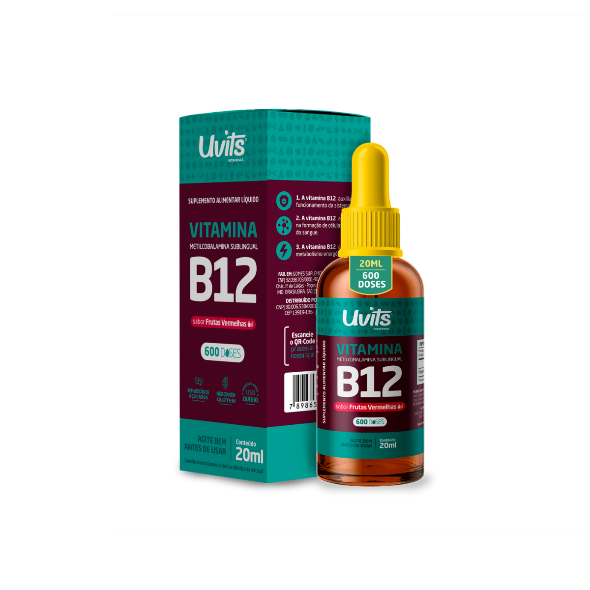 Vitamina B12 - Metilcobalamina (Sabor Frutas Vermelhas) - 20ml
