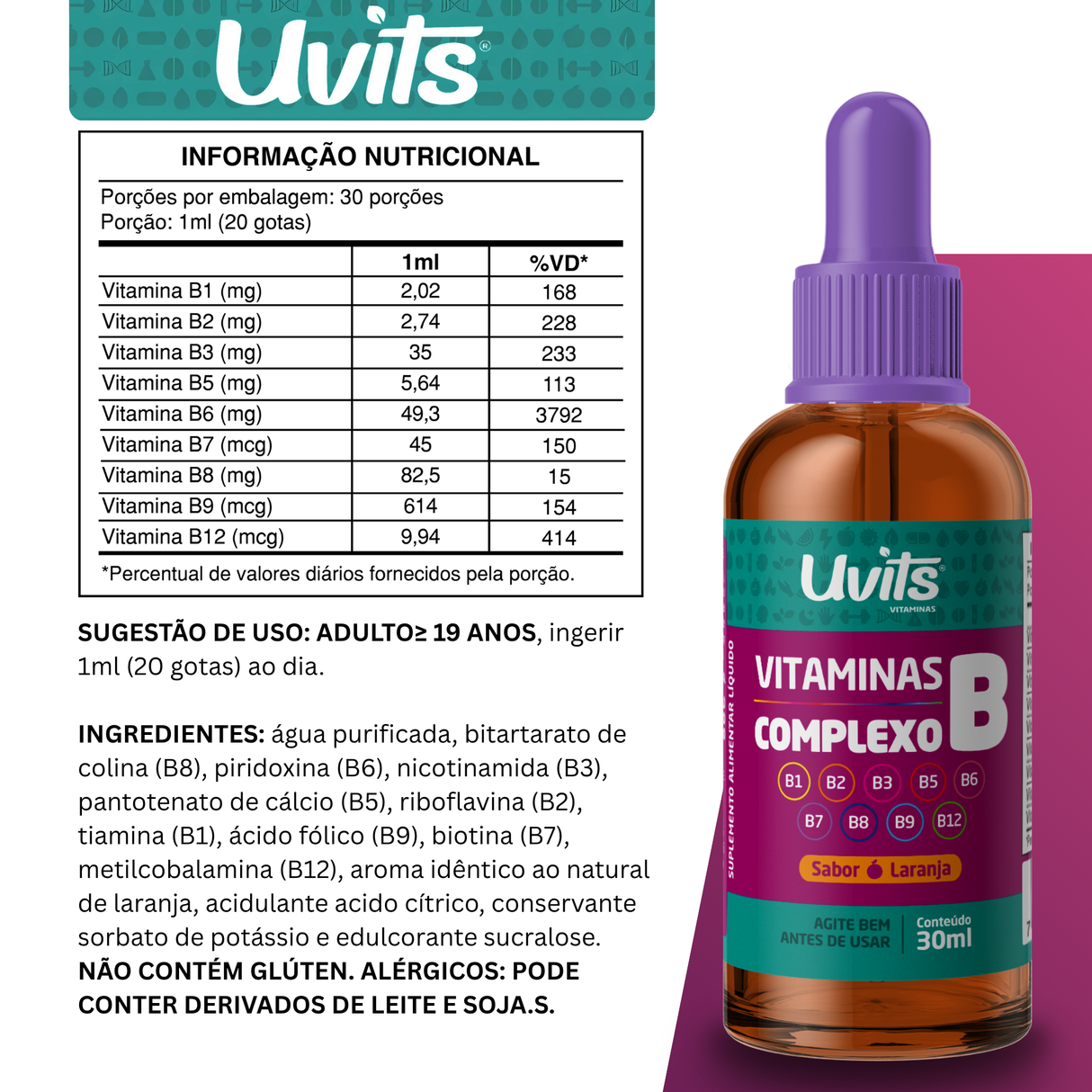 Vitaminas Complexo B 30ml