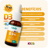 Vitamina D3 1000UI K2 MK7 24mcg Kids – 600 Doses 20ml