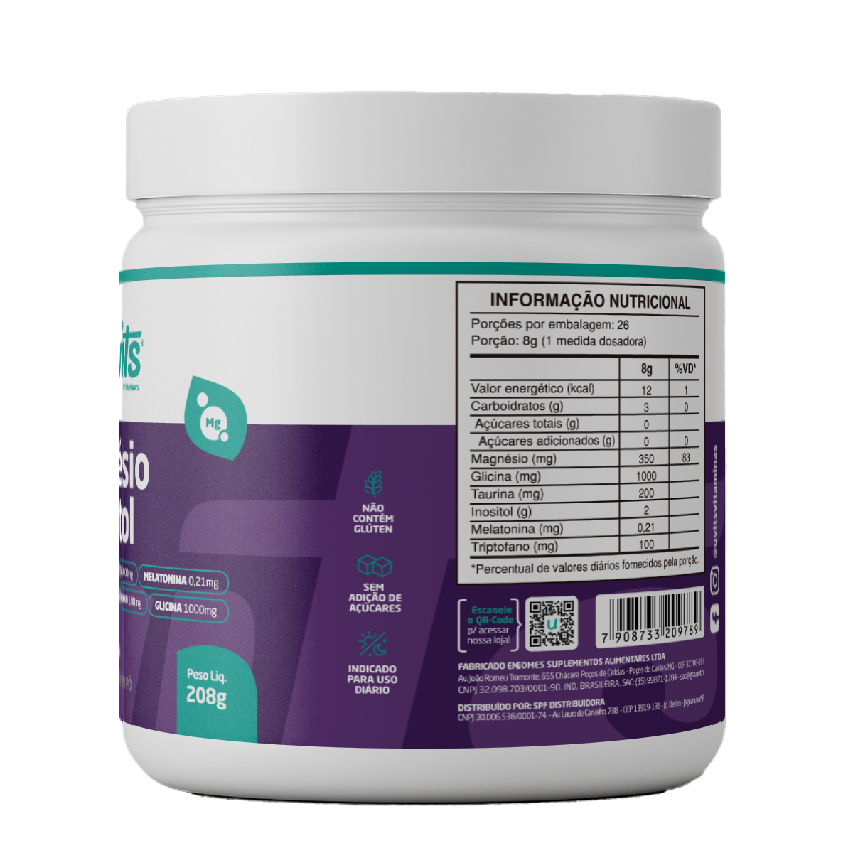 Magnésio Inositol 208G Sabor Limão