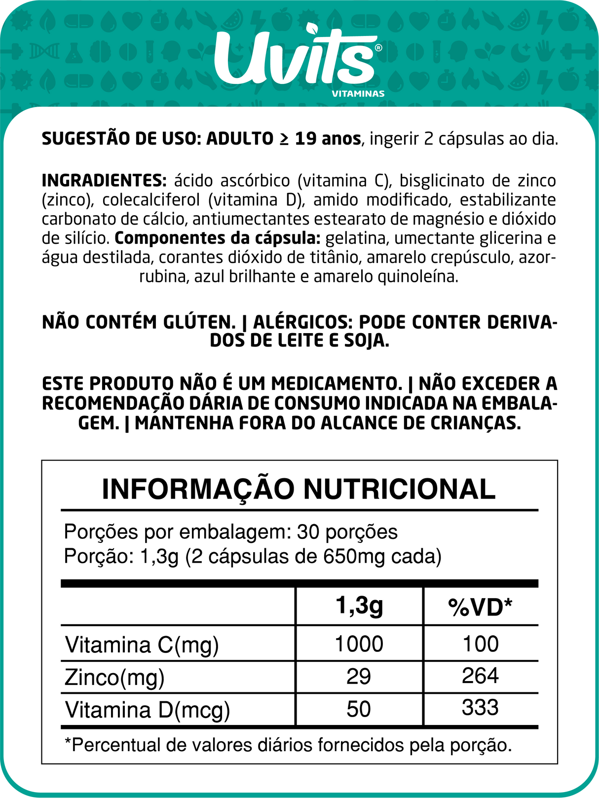 Vitamina C D Z 60 Capsulas Uvits