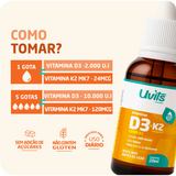 Vitamina D3 2000UI K2 MK7 24mcg  - 600 Doses 20ml