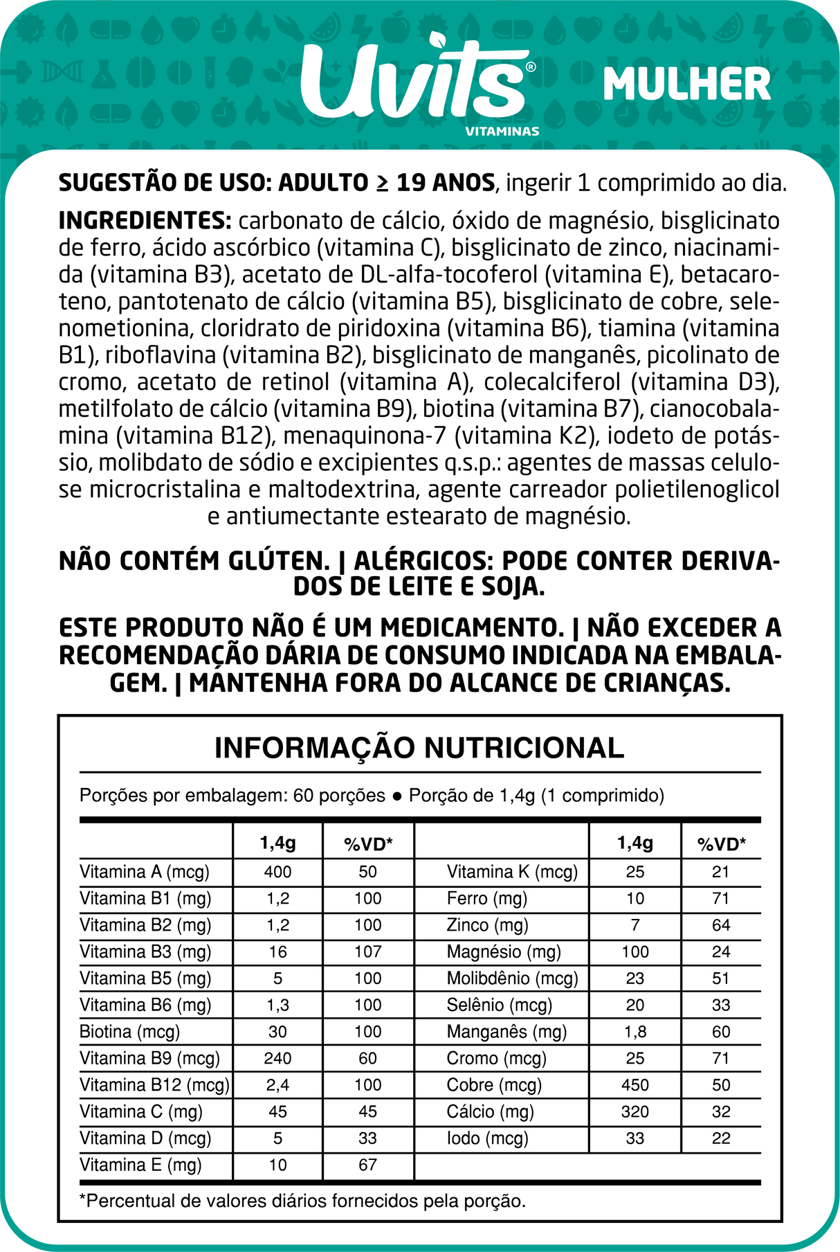 Multivitamínico A-Z para Mulheres – Energia, Imunidade e Equilíbrio Nutricional – 60 Comprimidos