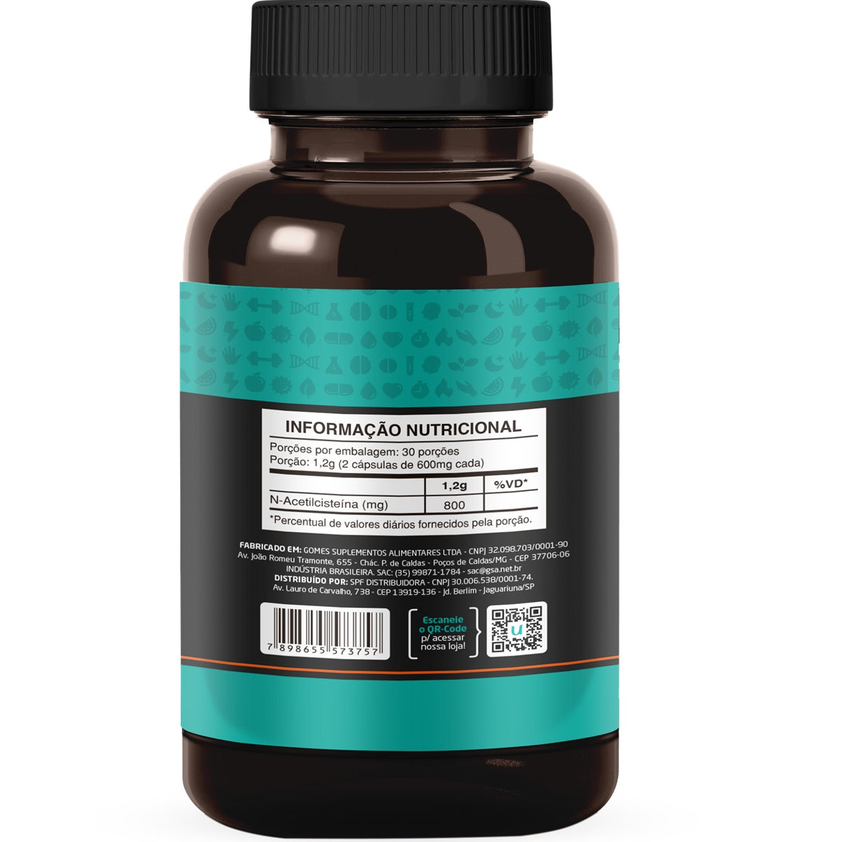 NAC - Aceltilcisteína 800mg 60 Cápsulas