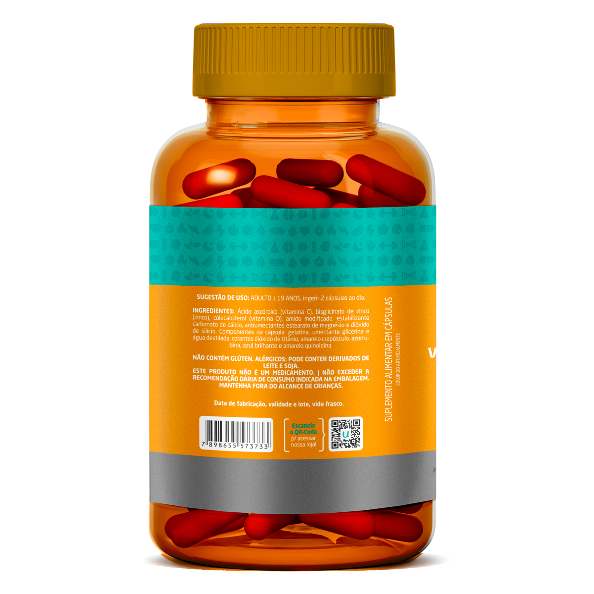 Vitamina C D Z 60 Capsulas Uvits