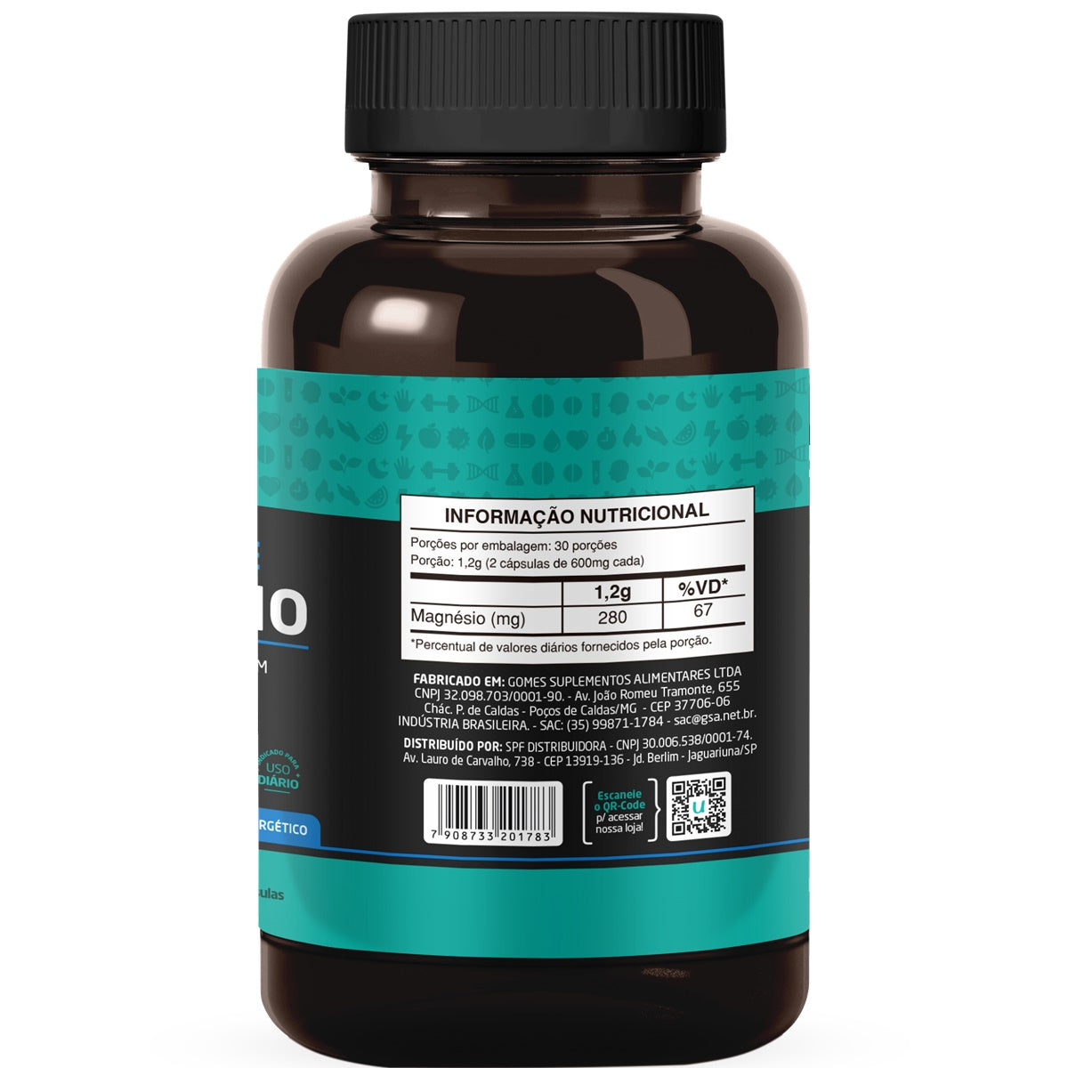 Citrato de Magnésio 60 Capsulas Uvits