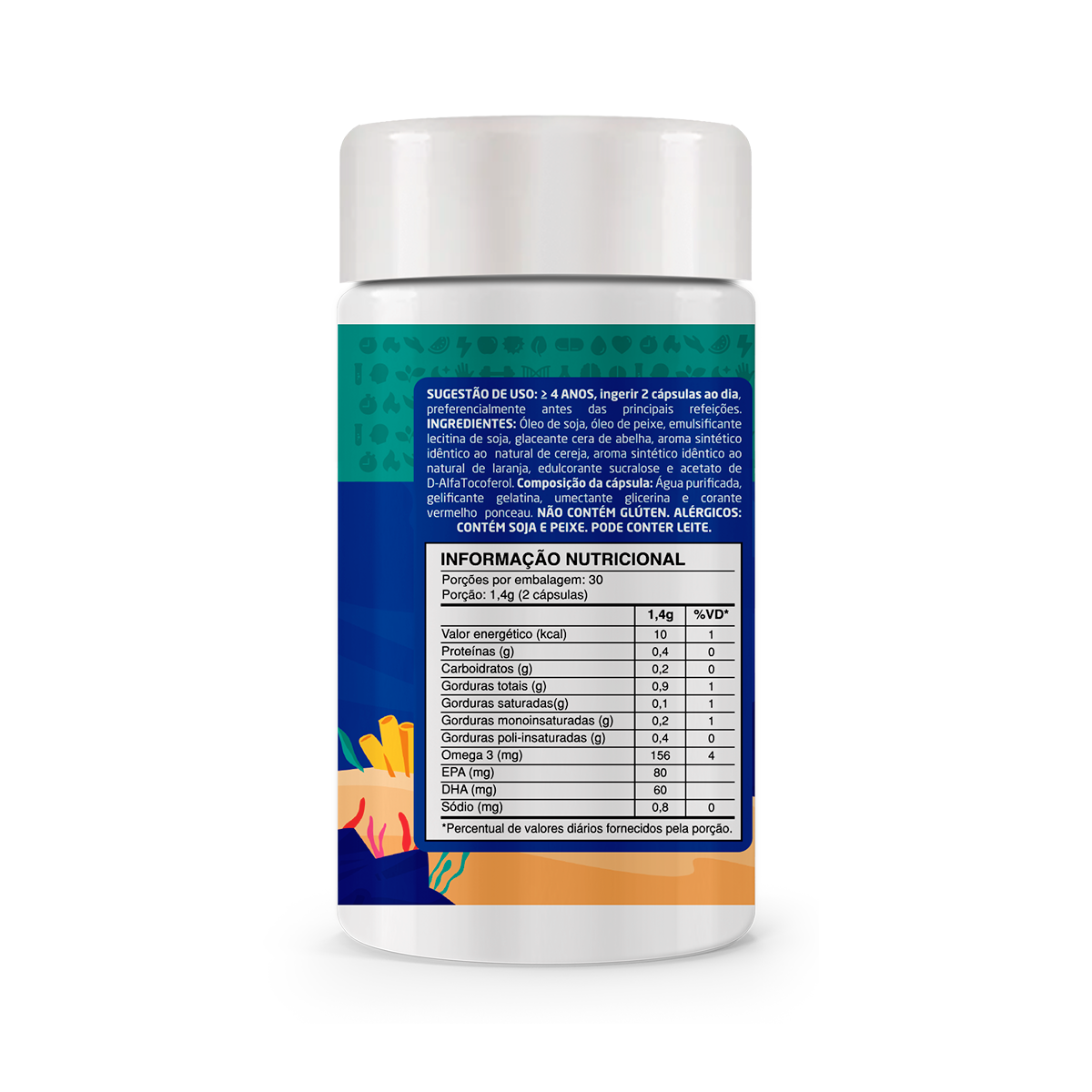 Ômega 3 Kids 60 Capsulas Uvits