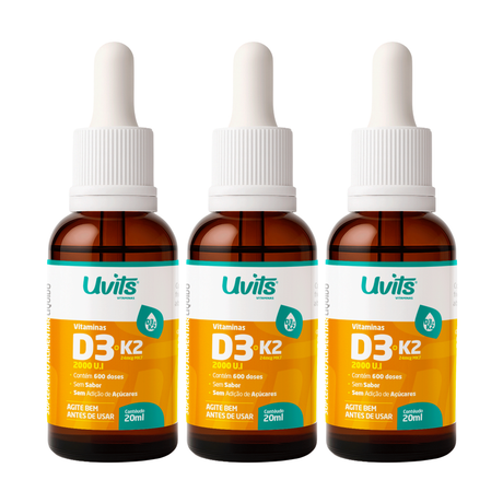 Vitamina D3 2000UI K2 MK7 24mcg  - 600 Doses 20ml