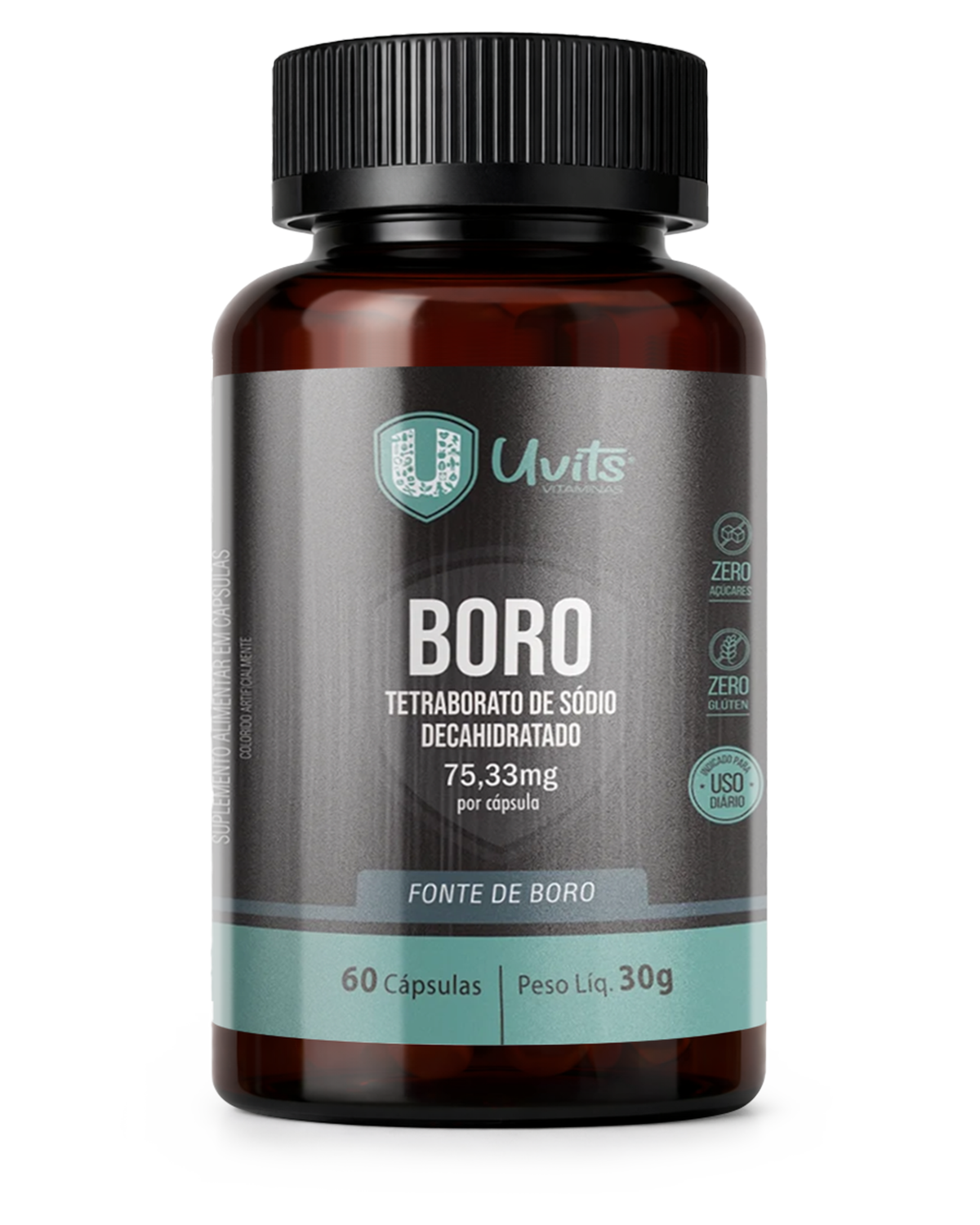 Boro - Tetraborato de Sódio Decahidratado 75,33mg - 60 Caps
