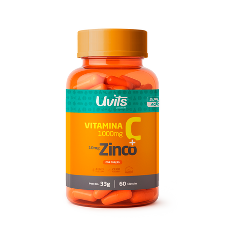 Vitamina C Zinco 60 Capsulas Uvits