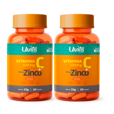 Vitamina C Zinco 60 Capsulas Uvits