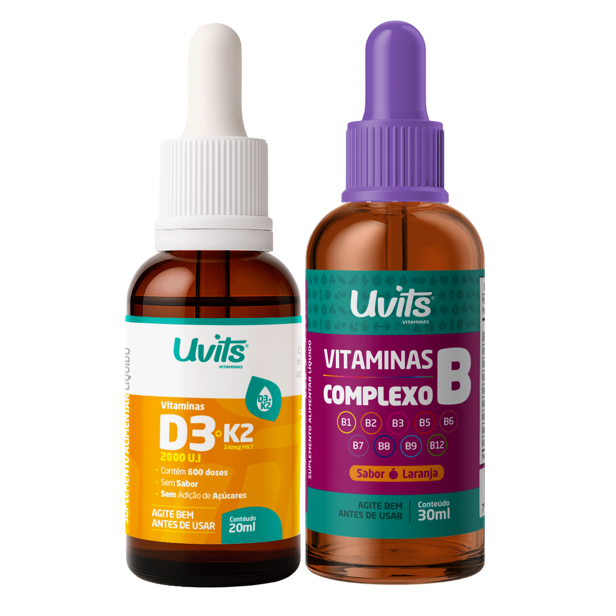 Kit Vitamina D3K2 20ml + Complexo B 30ml