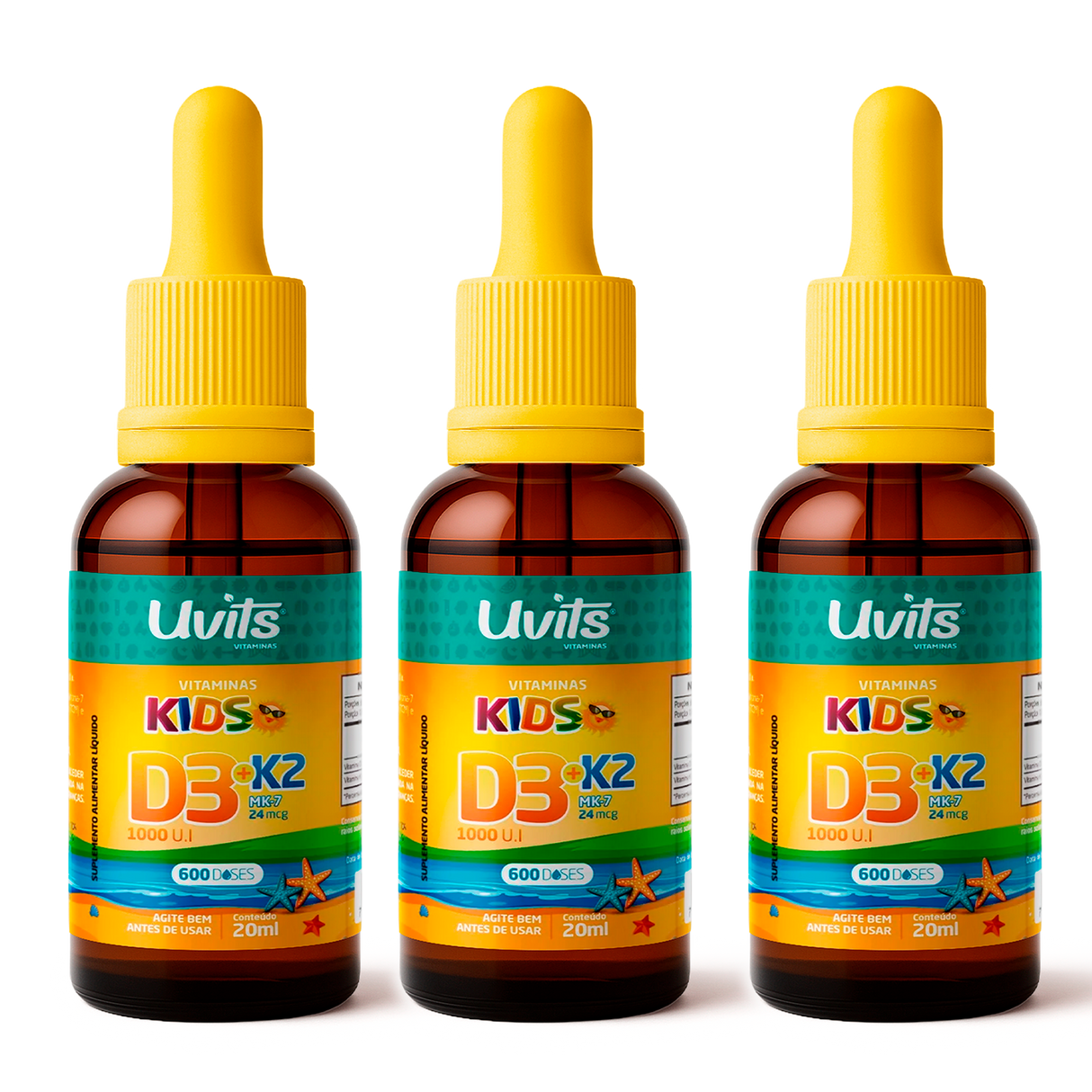 Vitamina D3 1000UI K2 24mcg Kids – 600 Doses 20ml