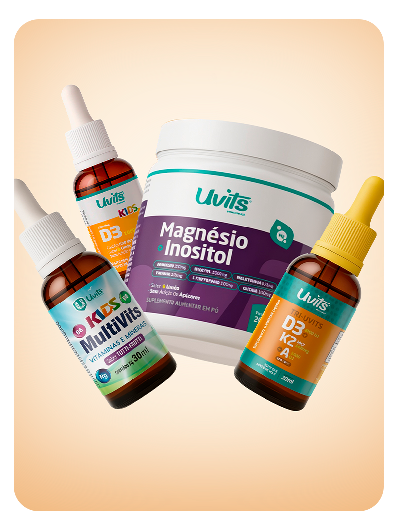 Kit Elo Mãe e Filhos – MultiVits Kids, D3 1000ui Kids, Tri-Uvits e Magnésio Inositol