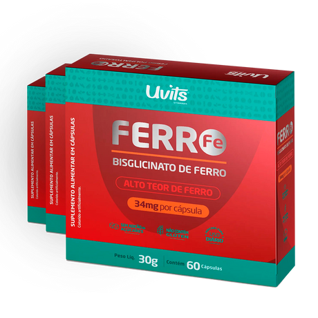 Ferro Bisglicinato 34mg 60 Cápsulas