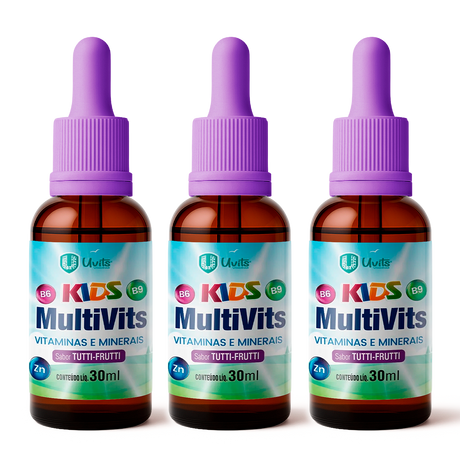 MultiVits Kids 30ml - Vitaminas e Minerais Sabor Tutti-Frutti