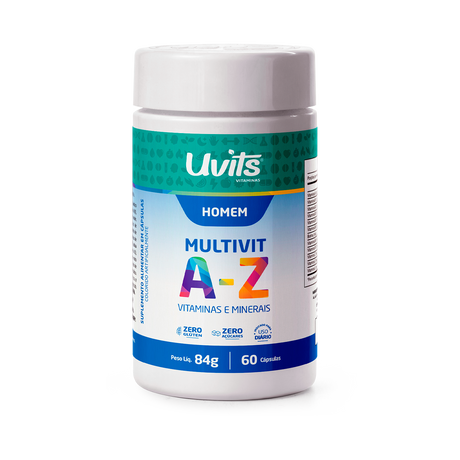 Multivitamínico A-Z Homem – Vitaminas e Minerais para Energia, Imunidade e Metabolismo – 60 Comprimidos