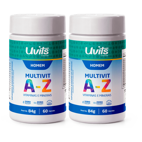 Multivitamínico A-Z Homem – Vitaminas e Minerais para Energia, Imunidade e Metabolismo – 60 Comprimidos