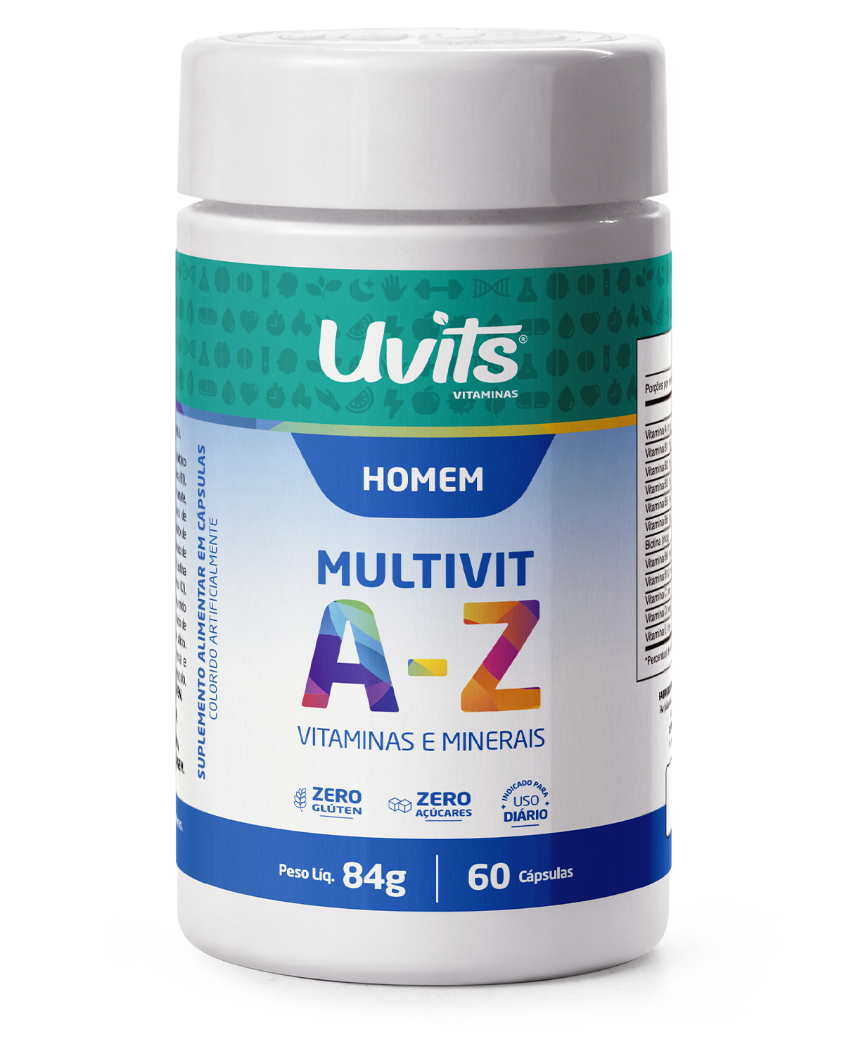 Multivitamínico A-Z Homem – Vitaminas e Minerais para Energia, Imunidade e Metabolismo – 60 Comprimidos