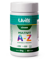 Multivitamínico A-Z Sênior 50+ – Vitaminas e Minerais para Vitalidade e Imunidade – 60 Comprimidos