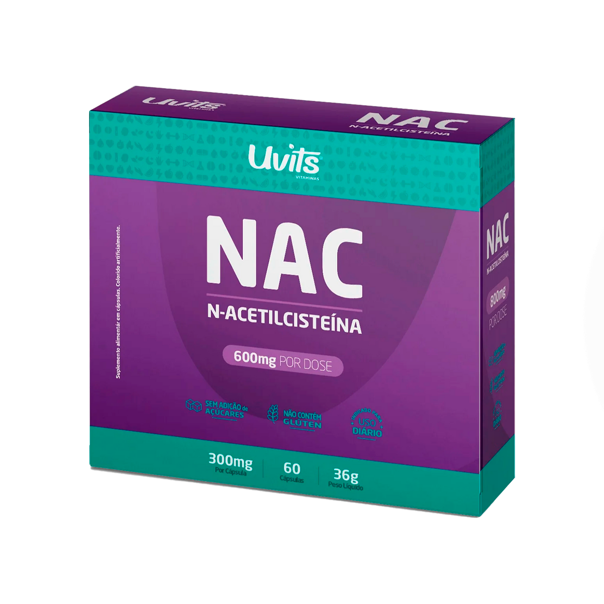 NAC - Acetilcisteina 600mg 60 Cápsulas