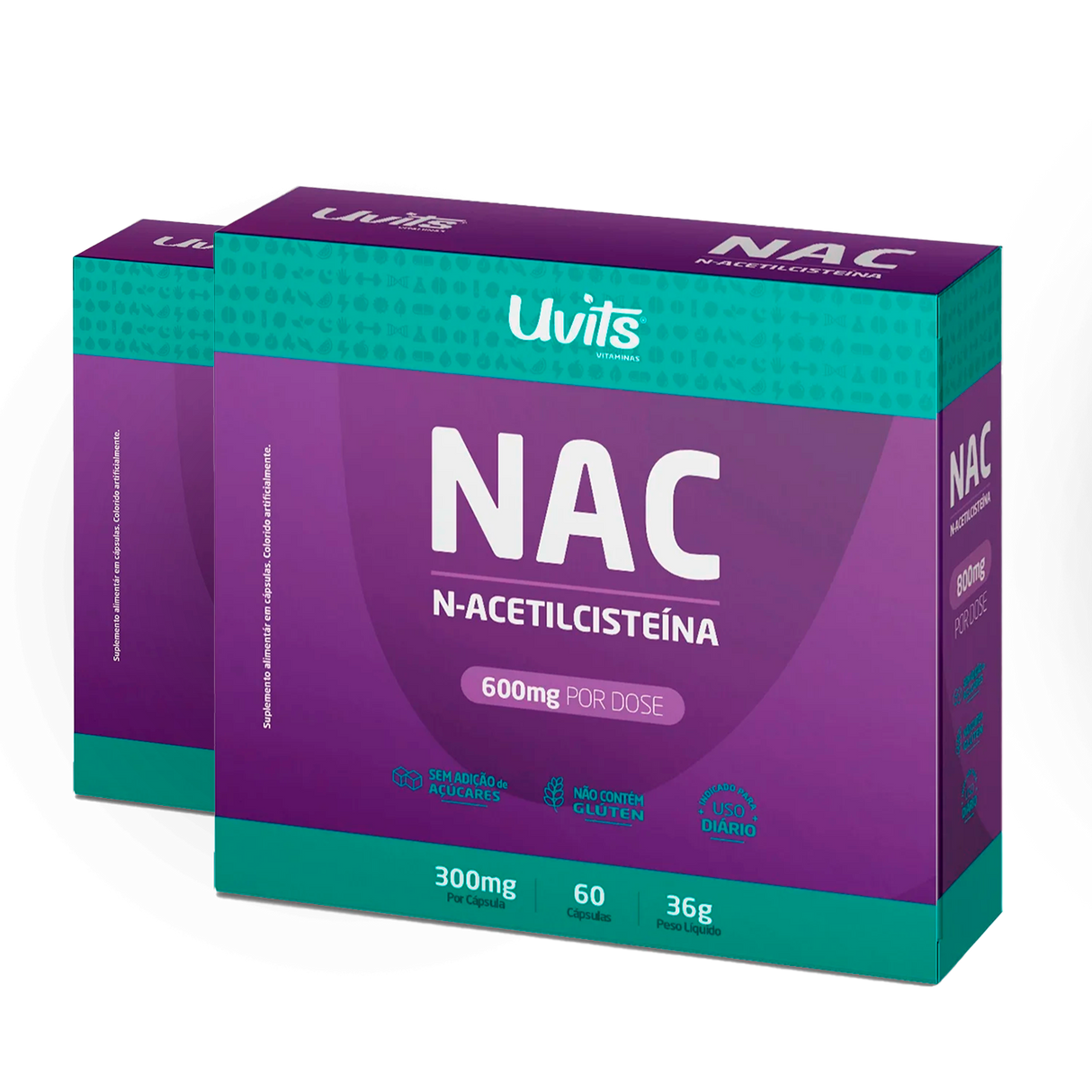 NAC - Acetilcisteina 600mg 60 Cápsulas