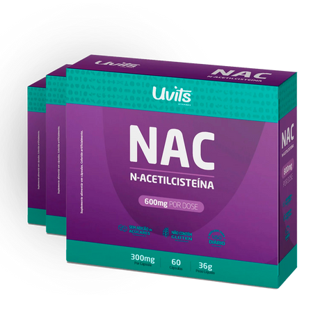 NAC - Acetilcisteina 600mg 60 Cápsulas