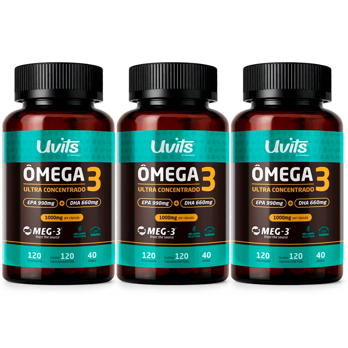 Omega 3 Ultra Concentrado 120 Capsulas Uvits