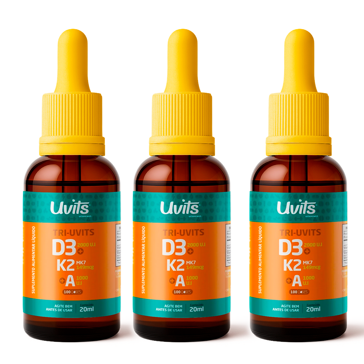 Tri-Uvits D3 2000UI + K2 MK7 149mcg + A 1000UI 20ml