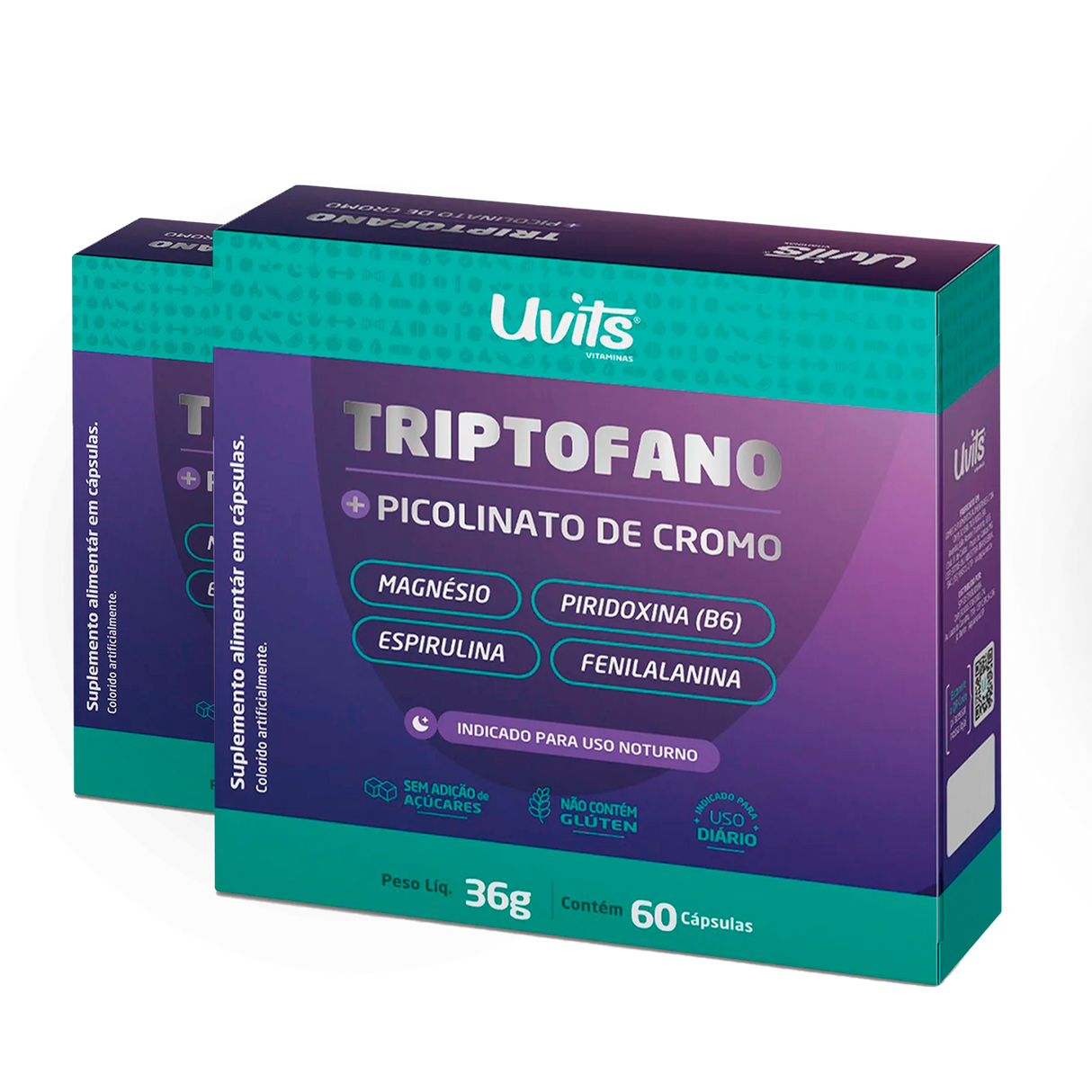 Triptofano + Picolinato de Cromo 60 Capsulas Uvits